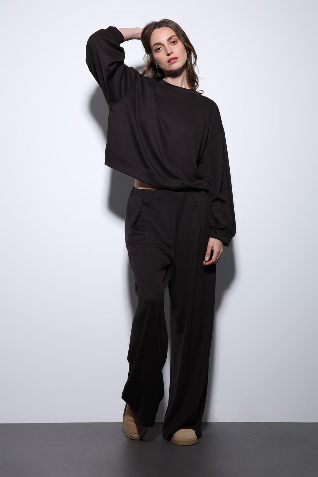 ANT Antioch Village Coffee Wide Leg Relaxed Women's Suit - Pinner