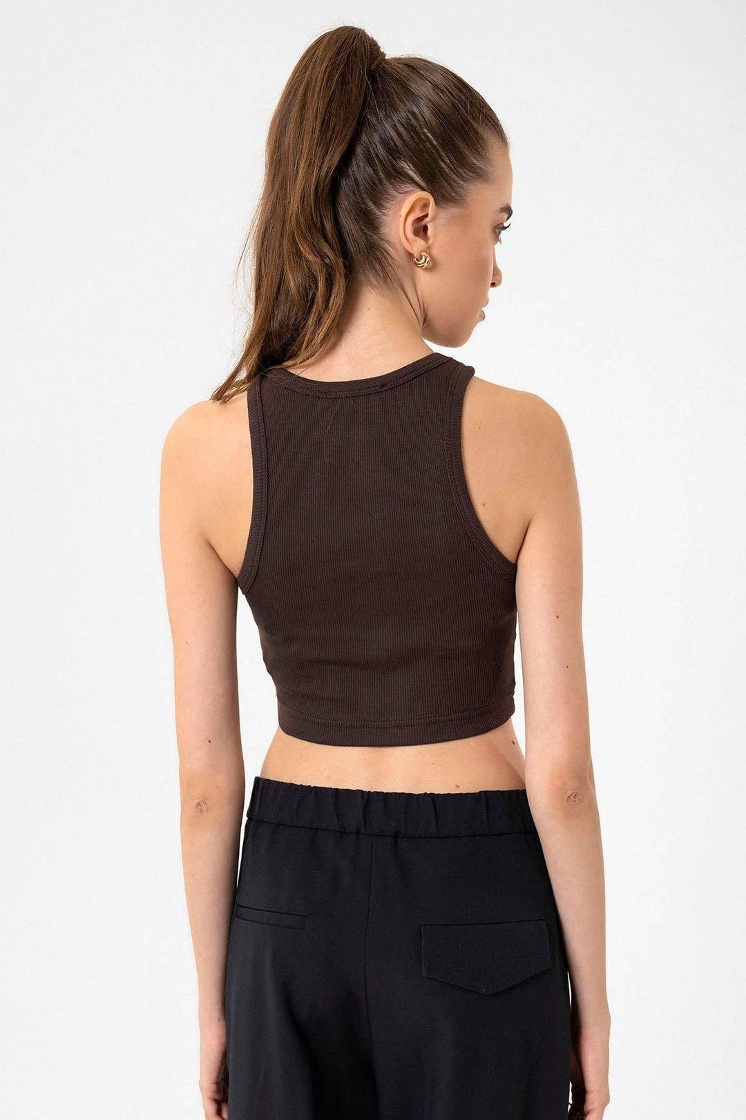 ANT Antioch Village Coffee Woman Ribbed Crop Tank Top - Eastleigh