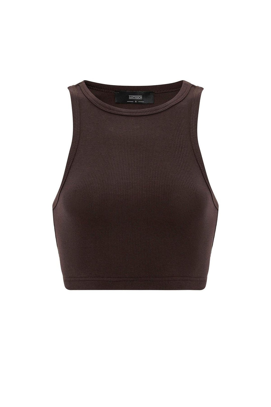 ANT Antioch Village Coffee Woman Ribbed Crop Tank Top - Eastleigh