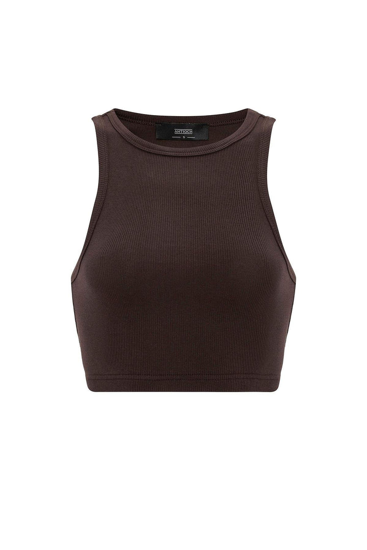 ANT Antioch Village Coffee Woman Ribbed Crop Tank Top - Eastleigh