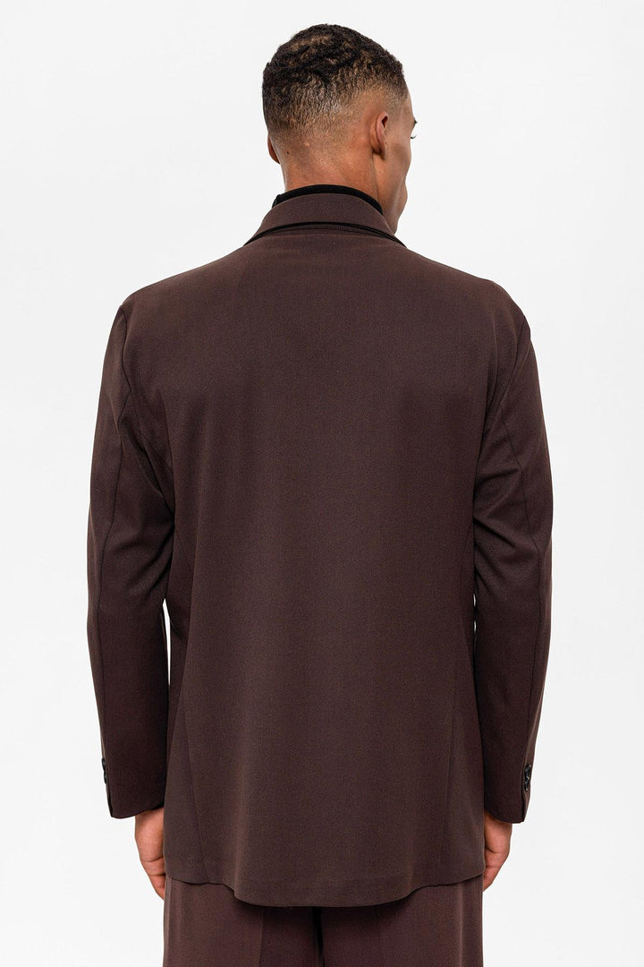 ANT Antioch Village Coffee Wrap Closure Hidden Pocket Men's Blazer Coat - Covilhã