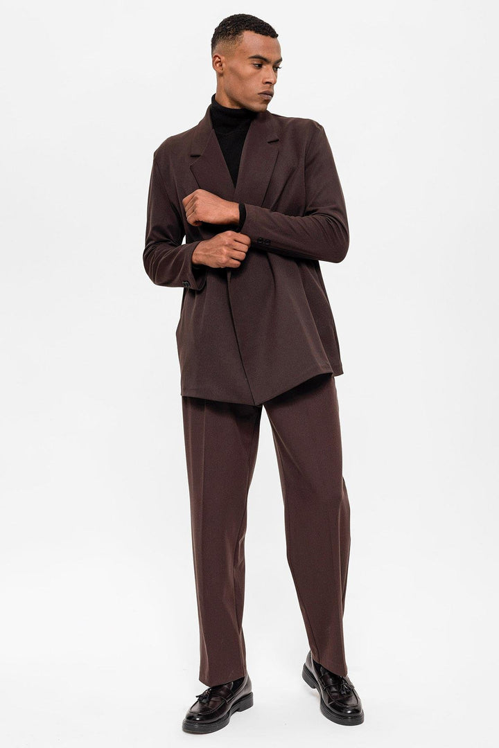 ANT Antioch Village Coffee Wrap Closure Hidden Pocket Men's Blazer Coat - Covilhã