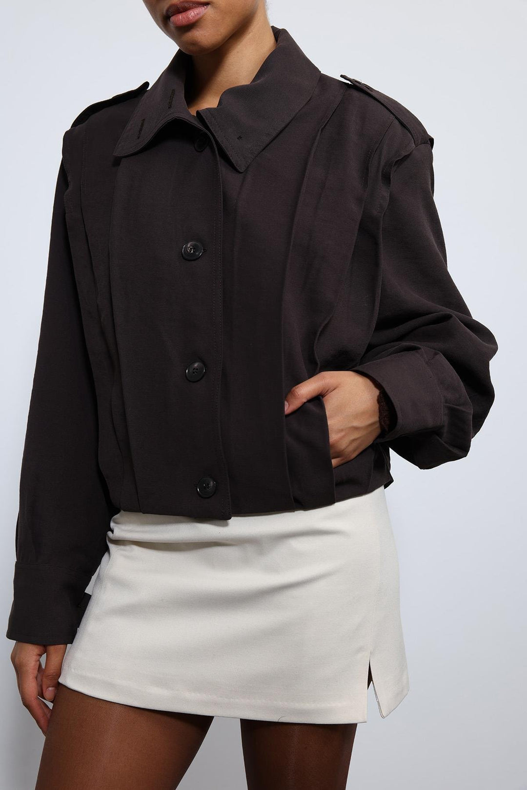 ANT Antioch Koyu Kahve Pile Detaylı Dik Yaka Mont - Stade