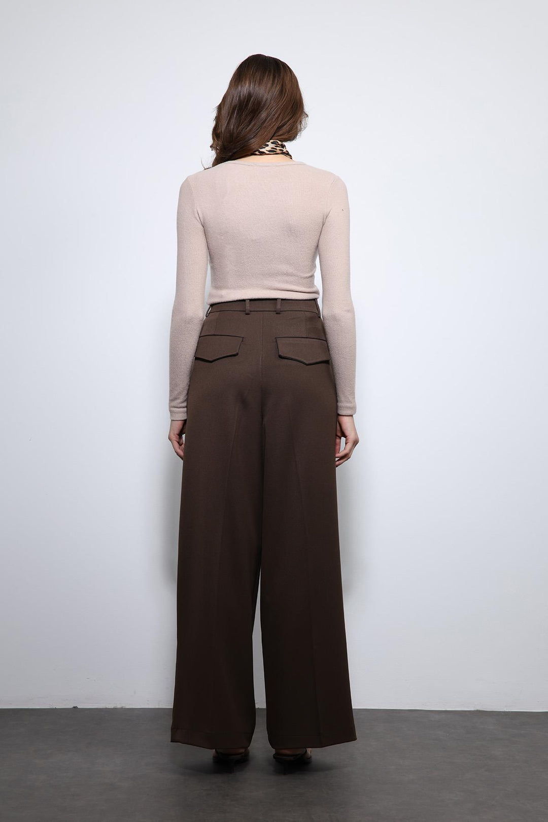 ANT Antioch Koyu Kahve Pileli Palazzo Kadın Pantolon - Colorado Springs