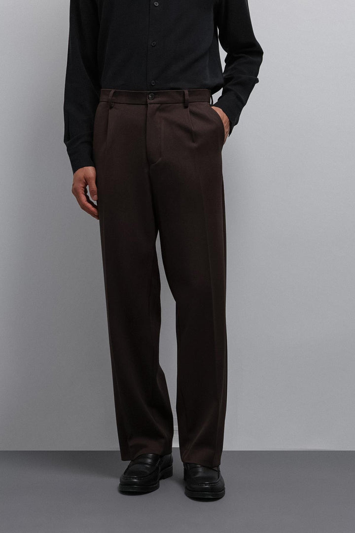 ANT Antioch Village Coffee Relax Fit Baggy Pleated Men's Pants - Fredericksburg