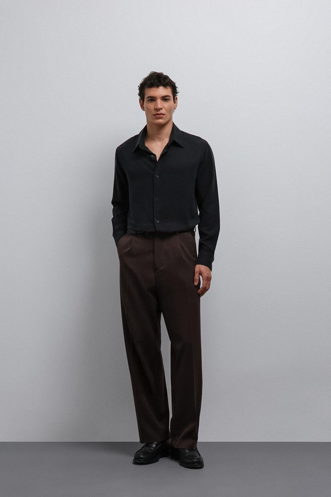 ANT Antioch Village Coffee Relax Fit Baggy Pleated Men's Pants - Fredericksburg