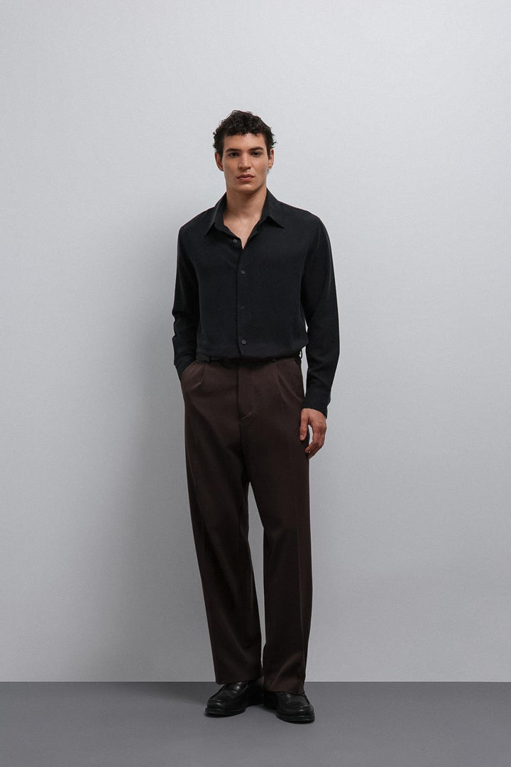 ANT Antioch Village Coffee Relax Fit Baggy Pleated Men's Pants - Fredericksburg