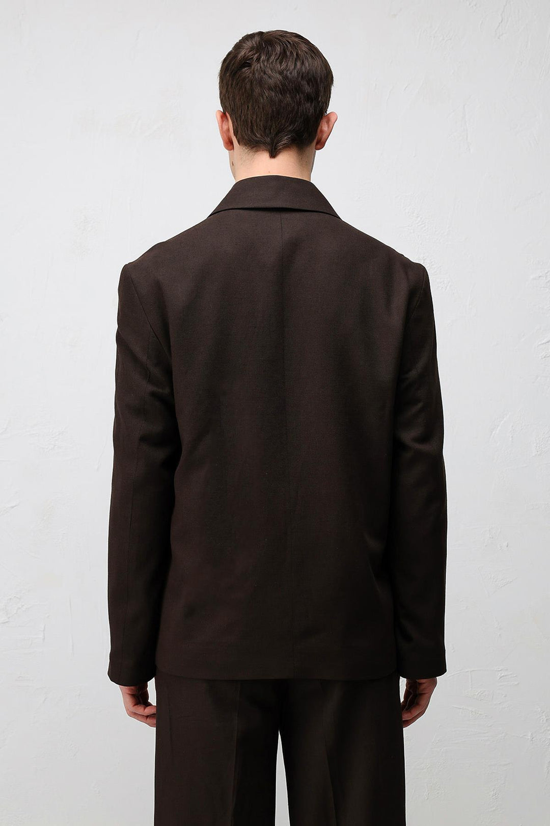 ANT Antioch Koyu Kahve Relax Fit Keten Karışımlı Erkek Blazer Ceket - Navojoa