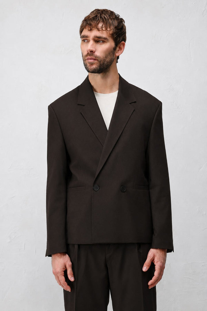 ANT Antioch Koyu Kahve Relaxed Fit Erkek Blazer Ceket - Indio