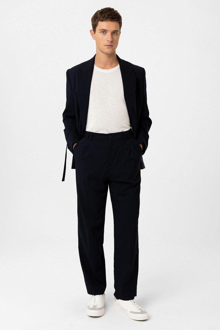 ANT Antioch Village Navy Double Pleated Baggy Fit Men's Pants - Úbeda