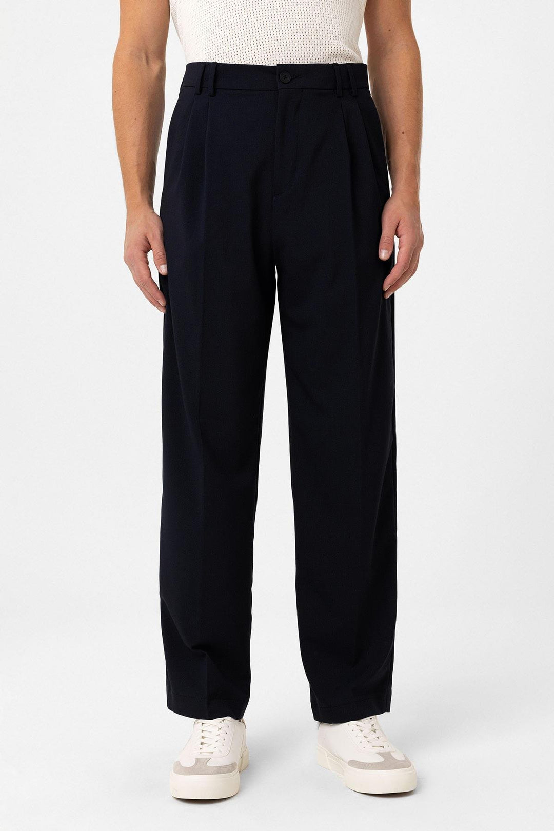 ANT Antioch Village Navy Double Pleated Baggy Fit Men's Pants - Úbeda