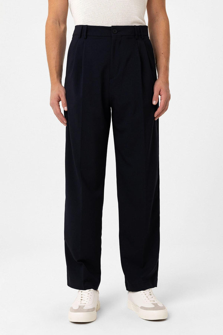ANT Antioch Village Navy Double Pleated Baggy Fit Men's Pants - Úbeda