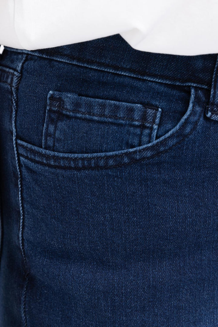 TLD Women Allday Dark Blue Dark Blue Plus Size Lycra Flared Denim Pants - Shrewsbury