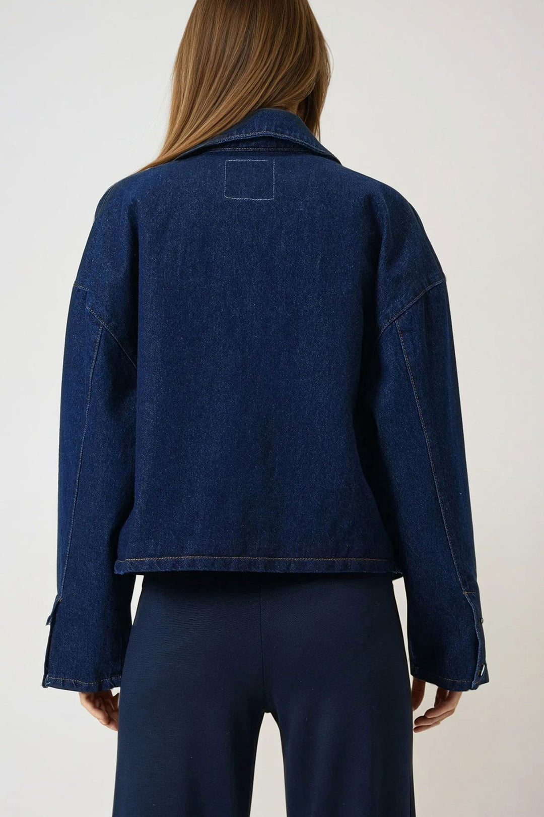 Dark Blue Double Pocket Buttoned Denim Jacket BCHNW-251201 - Sahuayo de Morelos