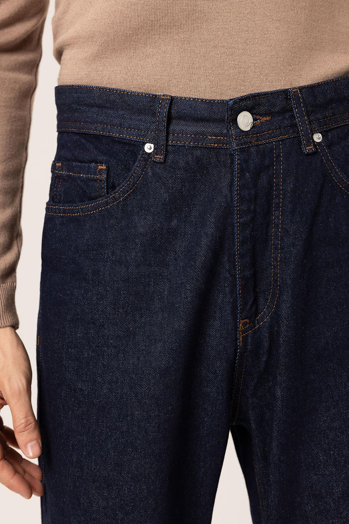 ANT Antioch Koyu Mavi Yüksek Bel Regular Fit Erkek Kot Pantolon - Bayamón