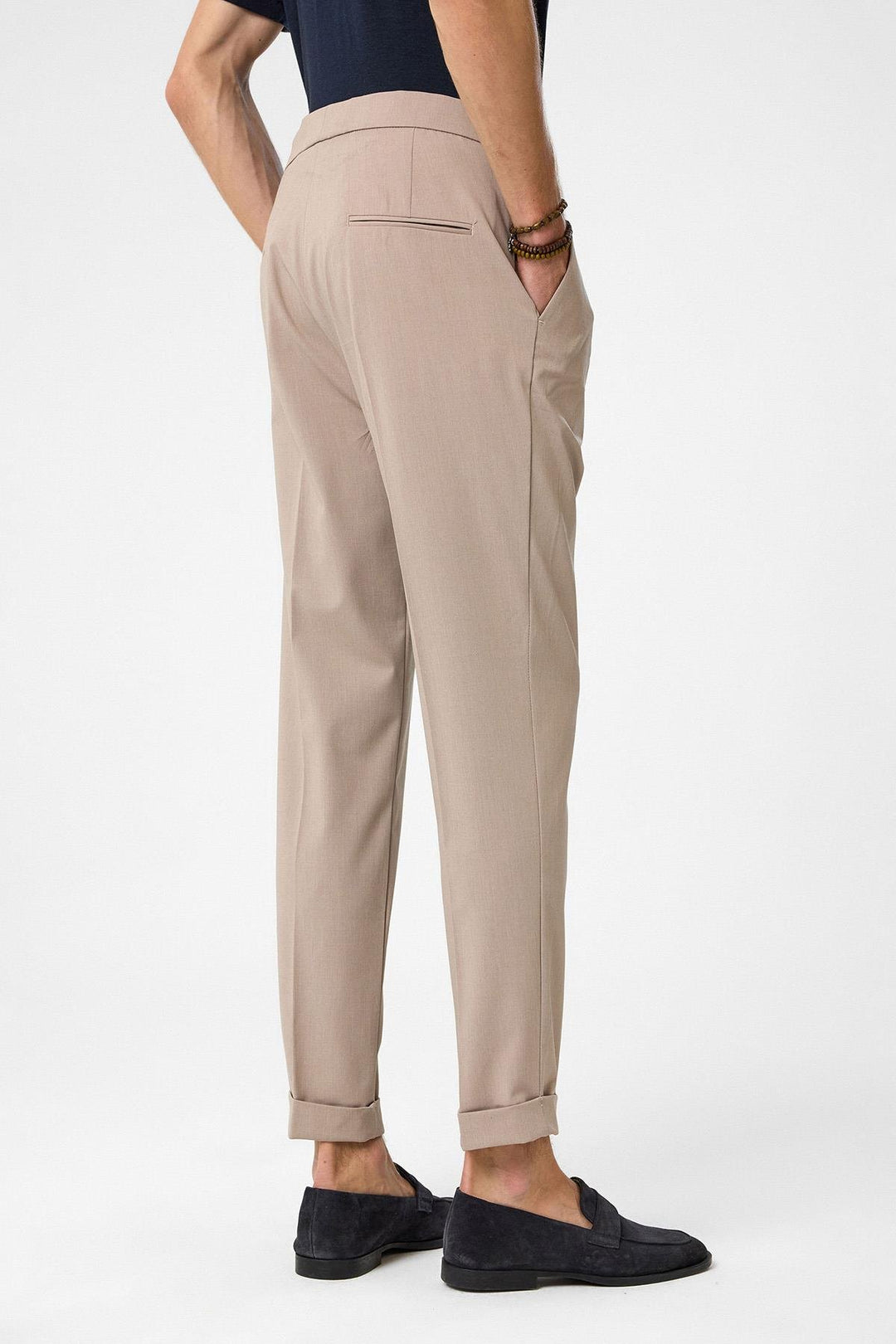 ANT Antioch Village Stone High Waist Buckle Closure Pleated Men's Pants - Calgary