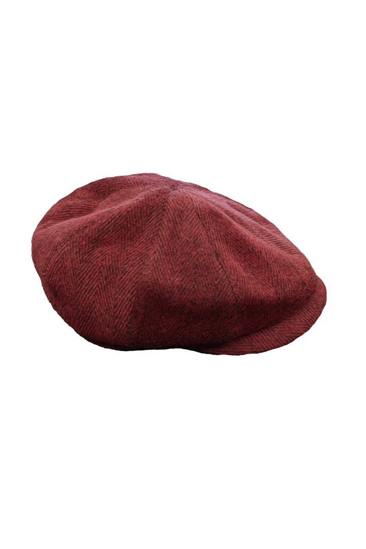 WSS Burgundy Wool Gatsby Men Hat  - Como