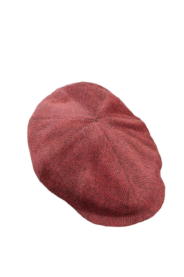 WSS Burgundy Wool Gatsby Men Hat  - Como