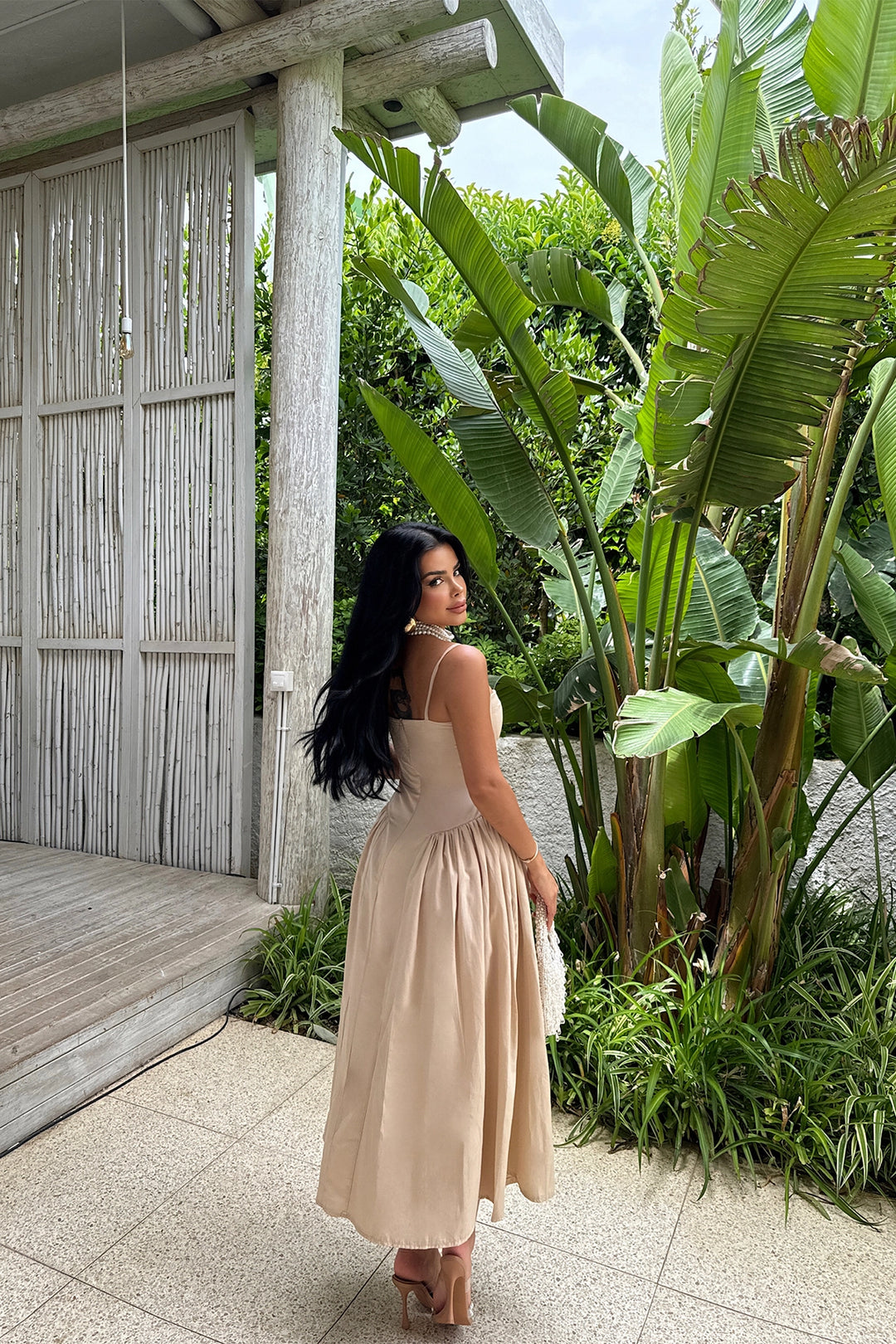 EYY Women Cream Strappy Maxi Dress - Millcreek