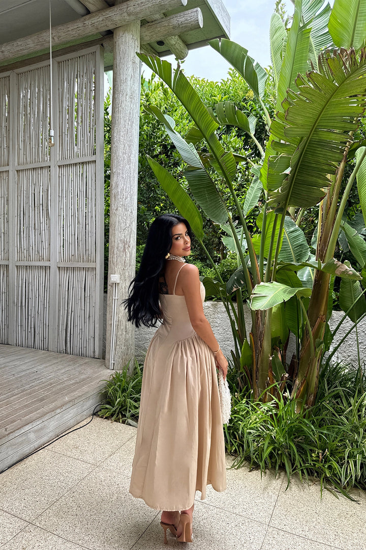 EYY Women Cream Strappy Maxi Dress - Millcreek