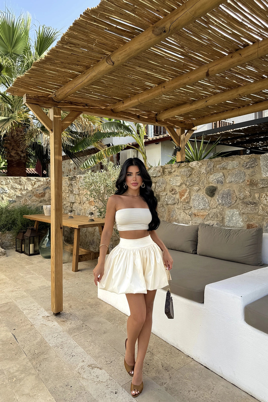 EYY Women Cream Balloon Skirt - Lacey