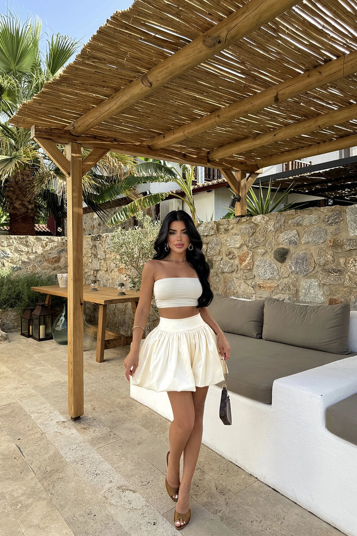 EYY Women Cream Balloon Skirt - Lacey