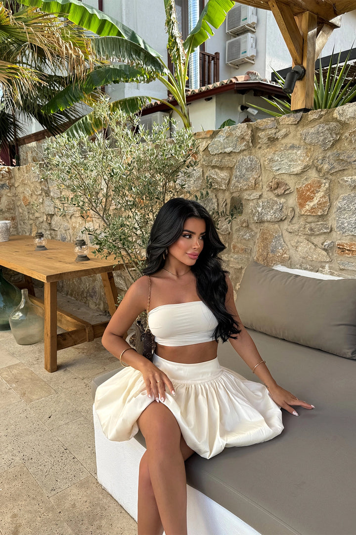 EYY Women Cream Balloon Skirt - Lacey