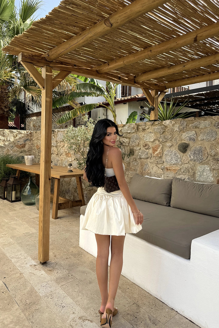 EYY Women Cream Balloon Skirt - Lacey