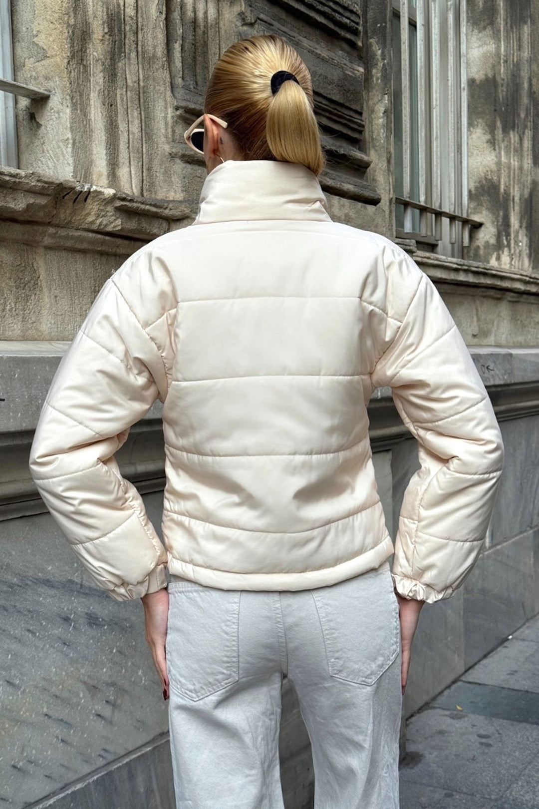 Cream Double Pocket Quilted Puffer Jacket BCVL-25N1002 - Rockhampton