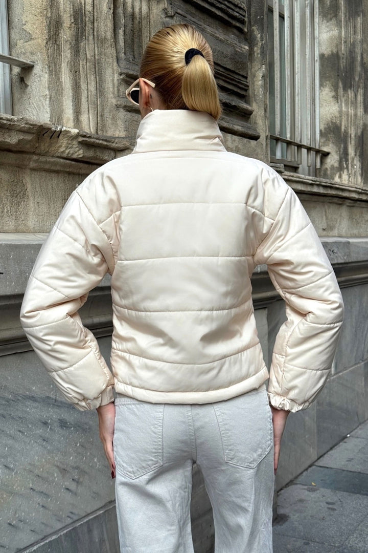 Cream Double Pocket Quilted Puffer Jacket BCVL-25N1002 - Rockhampton