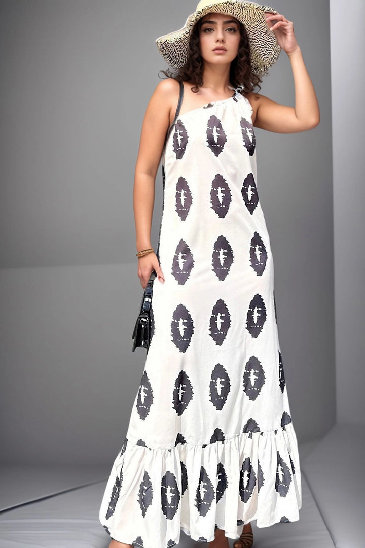 Cream Sleeveless Long Dress BCBSK-25700-3591 - Mentor