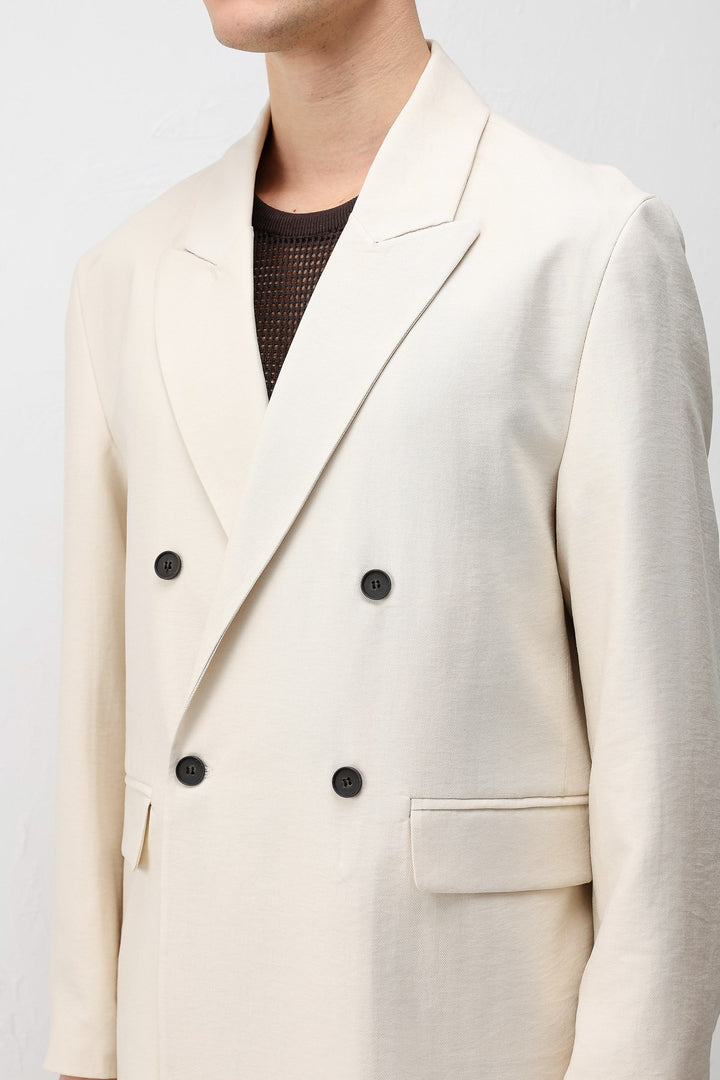ANT Antioch Krem Modal Karışımlı Relaxed Fit Erkek Blazer Ceket - Corato