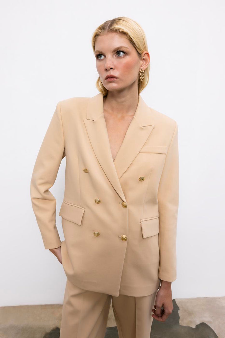 BSL Women Double Breasted Blazer Jacket - Wesseling