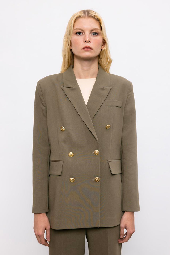 BSL Women Double Breasted Blazer Jacket - Caledon