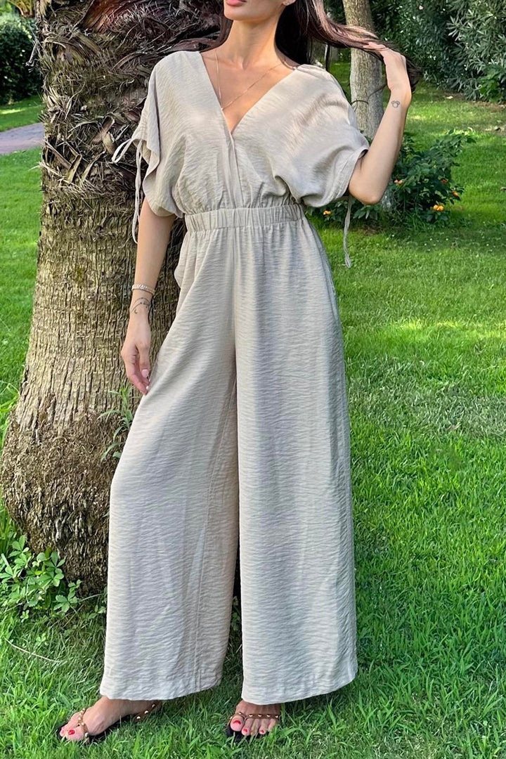BSL Women Double-Breasted Gathered Jumpsuit - Logan