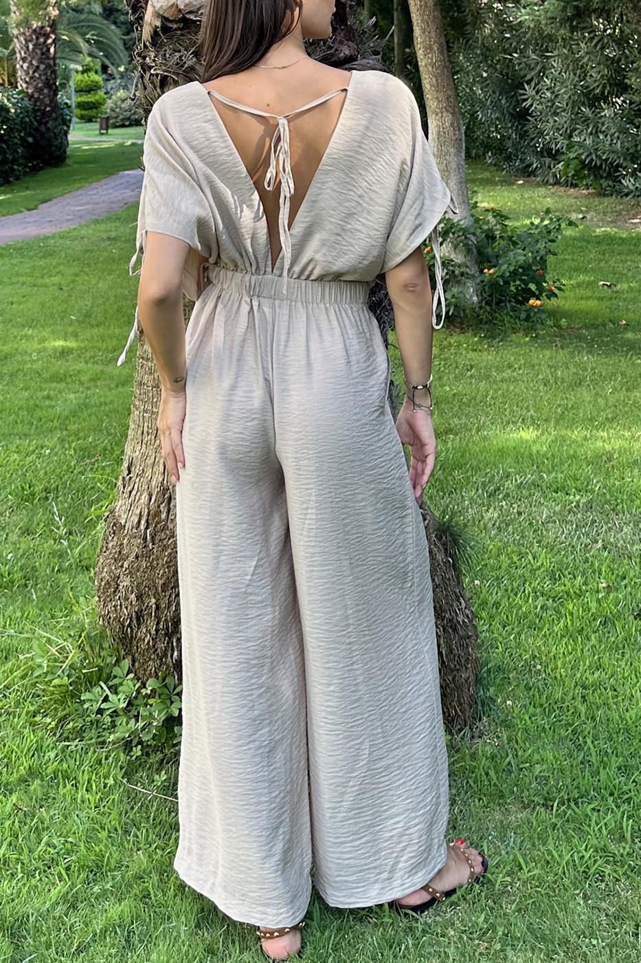 BSL Women Double-Breasted Gathered Jumpsuit - Logan