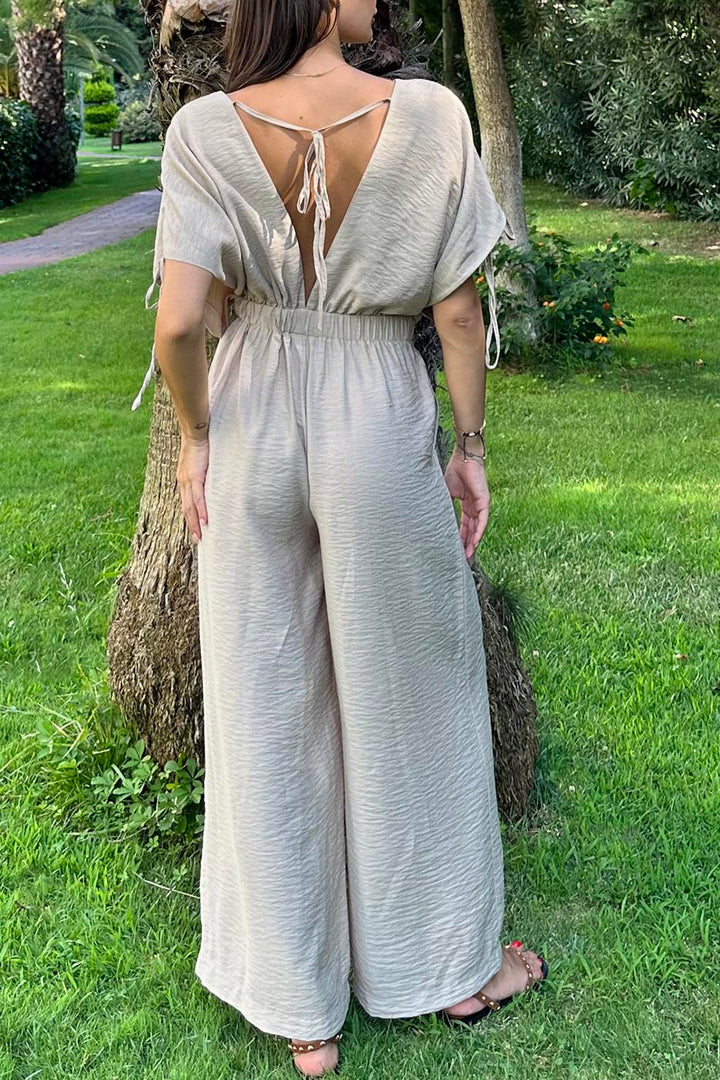 BSL Women Double-Breasted Gathered Jumpsuit - Logan