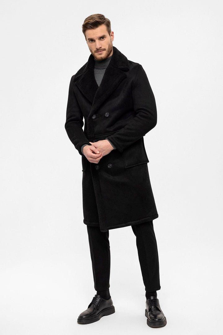 ANT Double Breasted Closure Lining Detailed Men's Coat - Goes