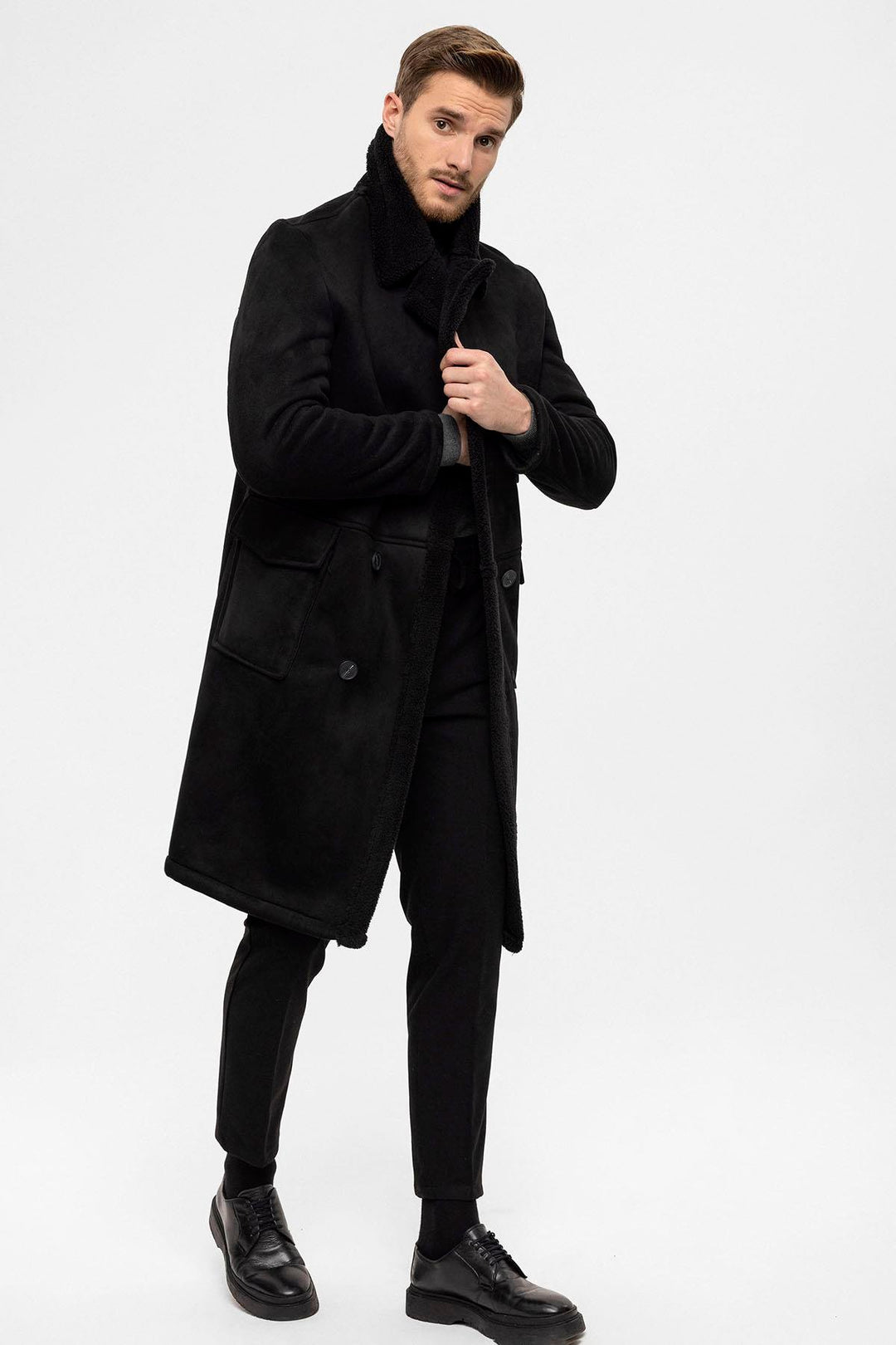 ANT Double Breasted Closure Lining Detailed Men's Coat - Goes