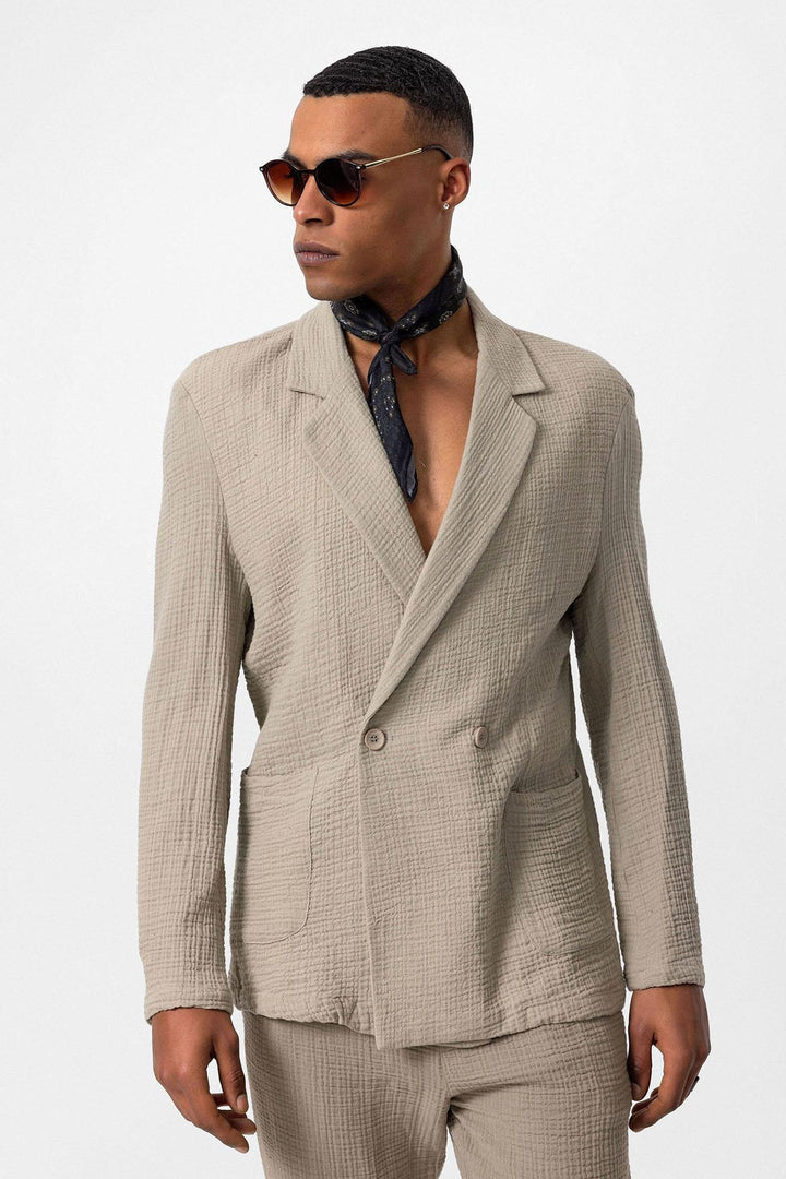 ANT Double-Breasted Unlined Men's Blazer Jacket - Golden Glades