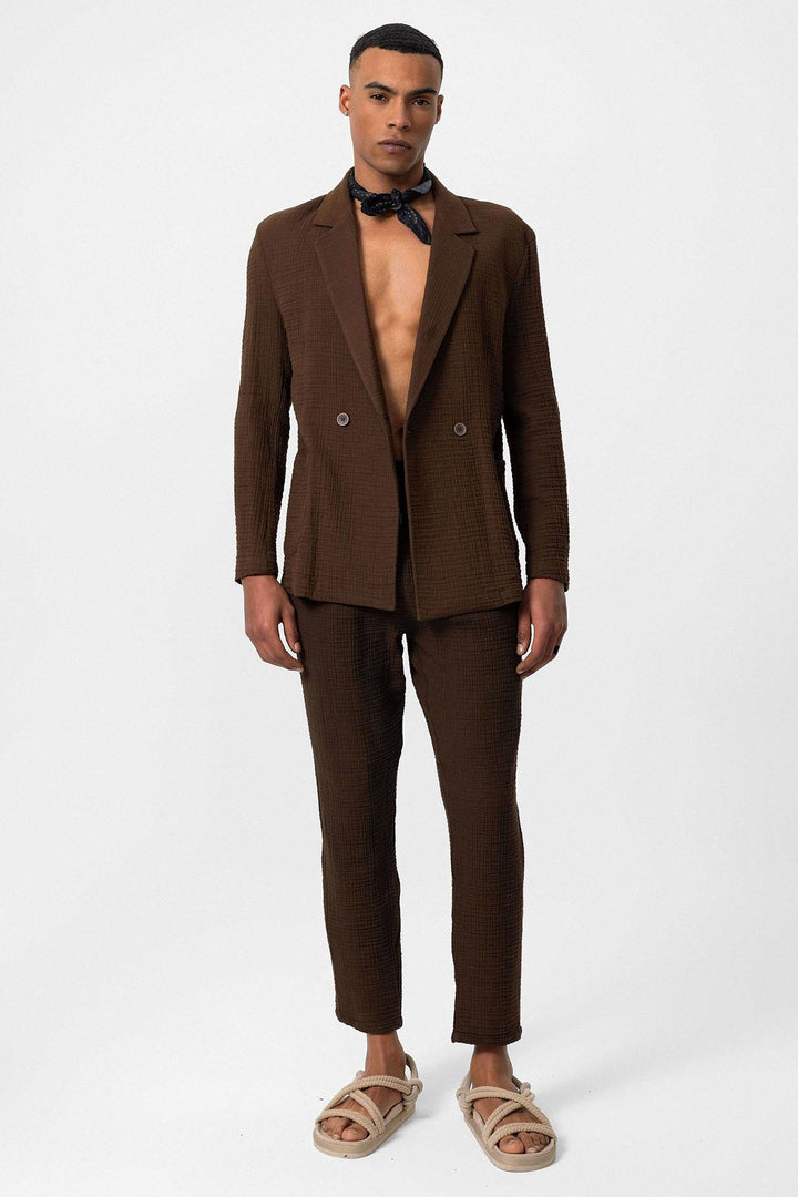 ANT Double-Breasted Unlined Men's Blazer Jacket - Skenderaj