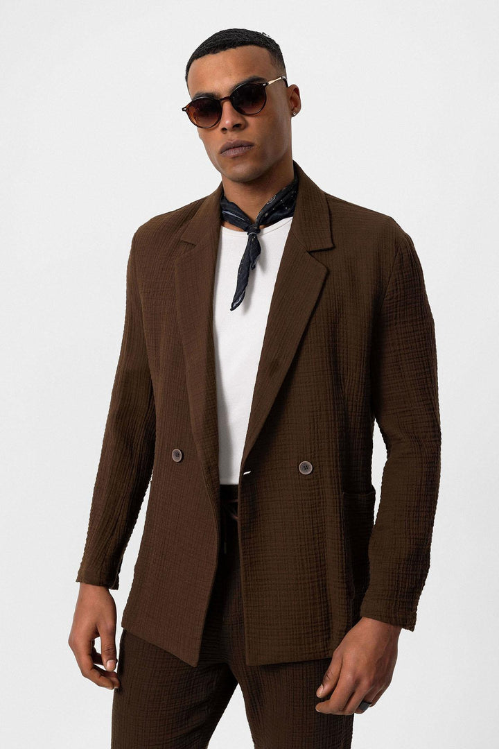 ANT Double-Breasted Unlined Men's Blazer Jacket - Skenderaj