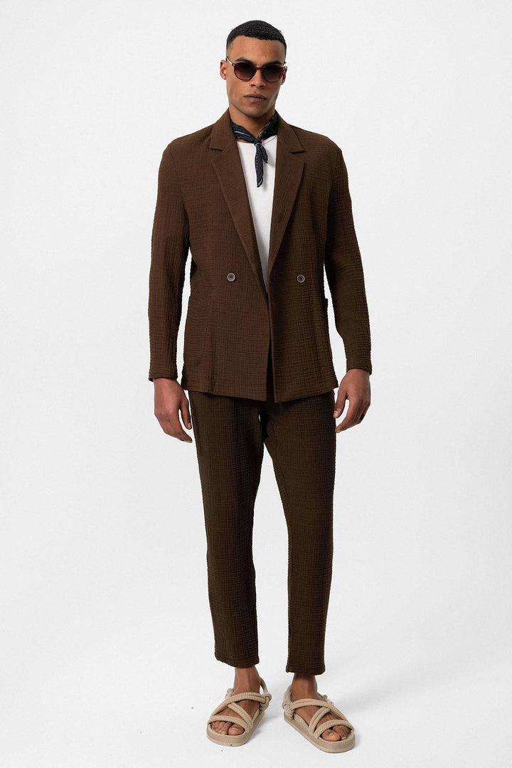 ANT Double-Breasted Unlined Men's Blazer Jacket - Skenderaj