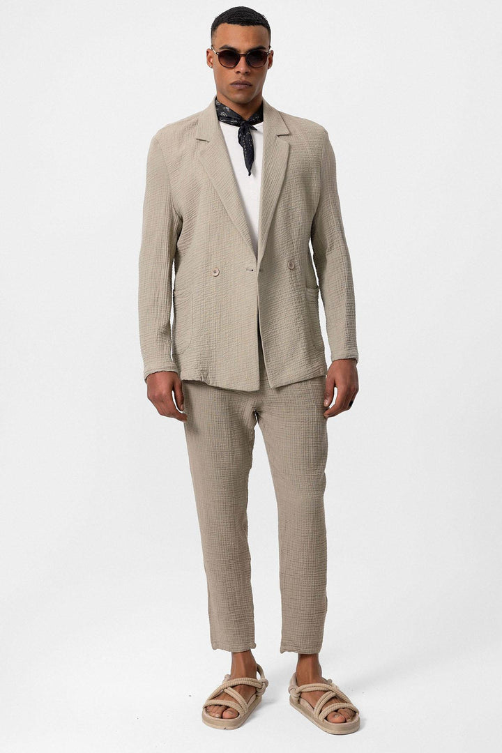 ANT Double-Breasted Unlined Men's Blazer Jacket - Golden Glades
