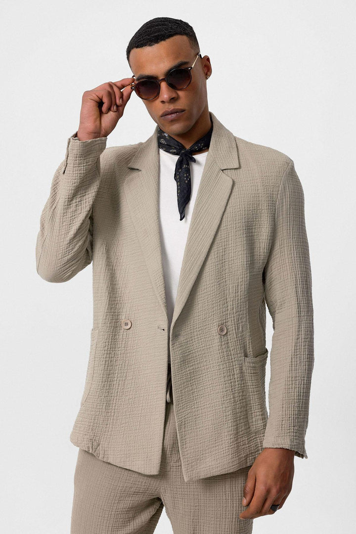 ANT Double-Breasted Unlined Men's Blazer Jacket - Golden Glades