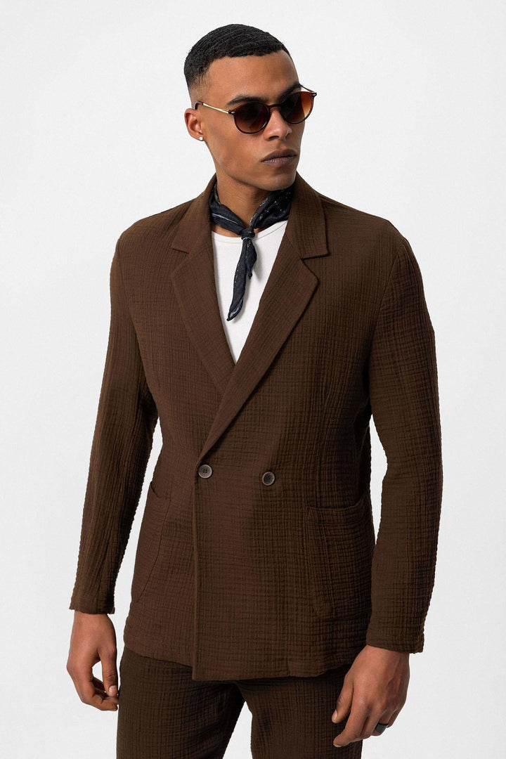 ANT Double-Breasted Unlined Men's Blazer Jacket - Skenderaj