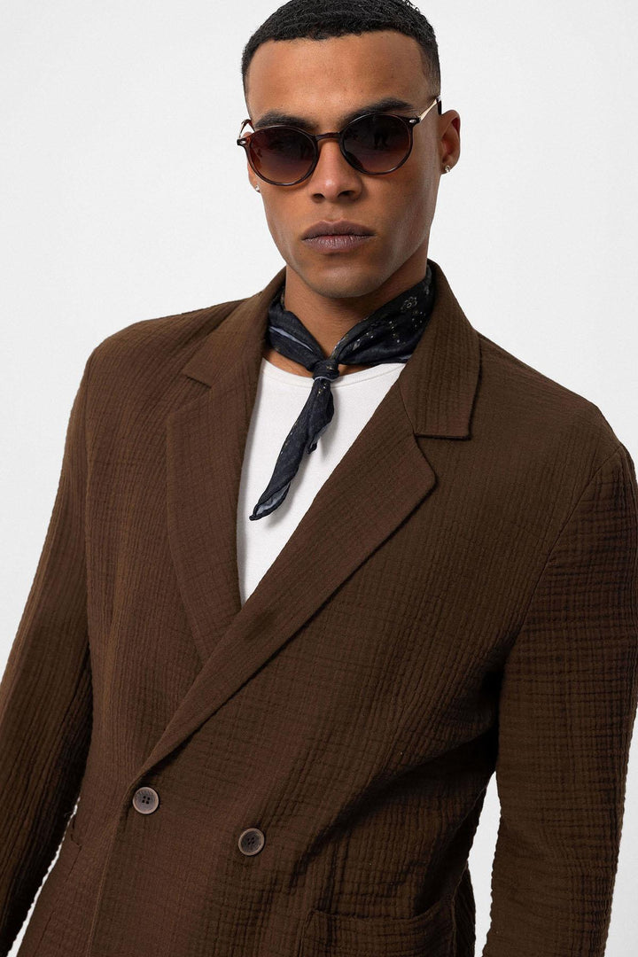 ANT Double-Breasted Unlined Men's Blazer Jacket - Skenderaj