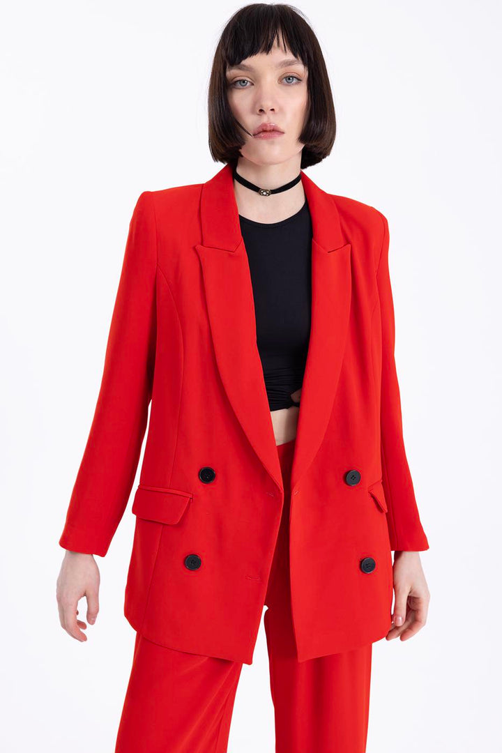 BSL Women Double Breasted Blazer Jacket - Cwmbran