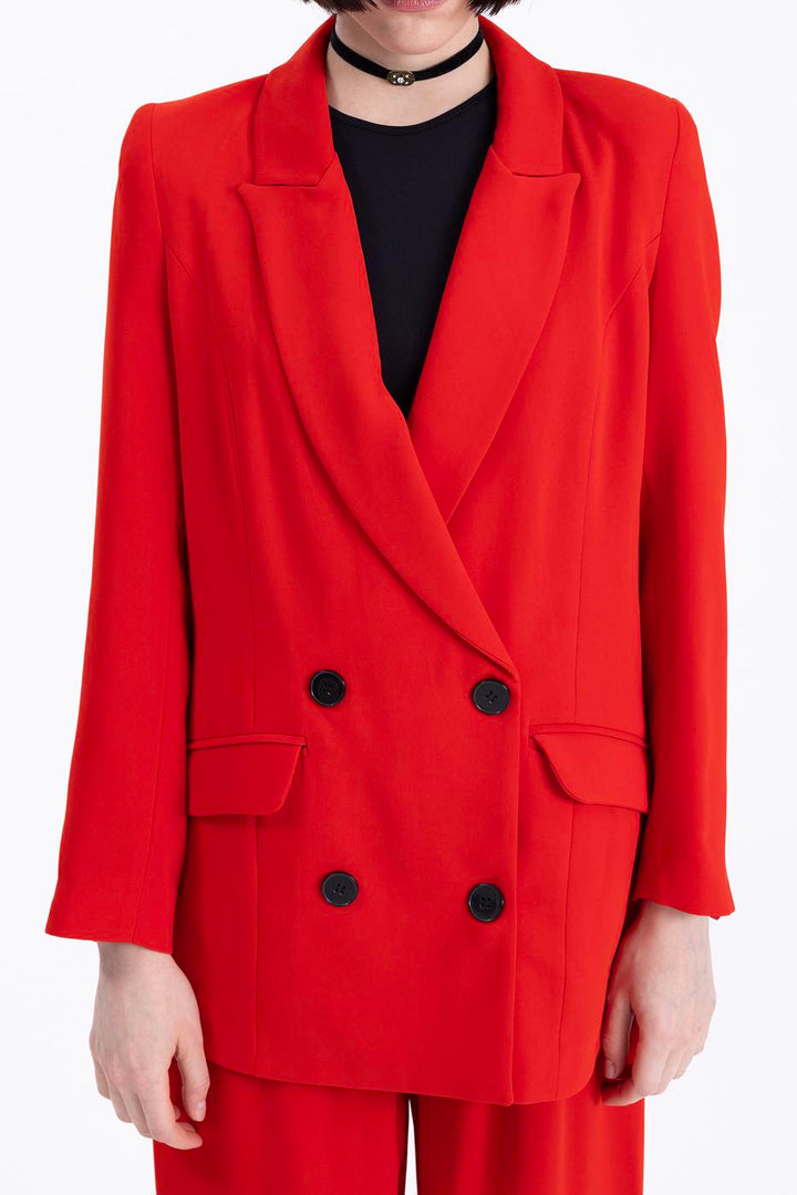 BSL Women Double Breasted Blazer Jacket - Cwmbran