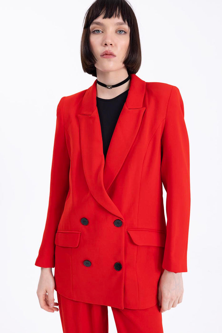 BSL Women Double Breasted Blazer Jacket - Cwmbran
